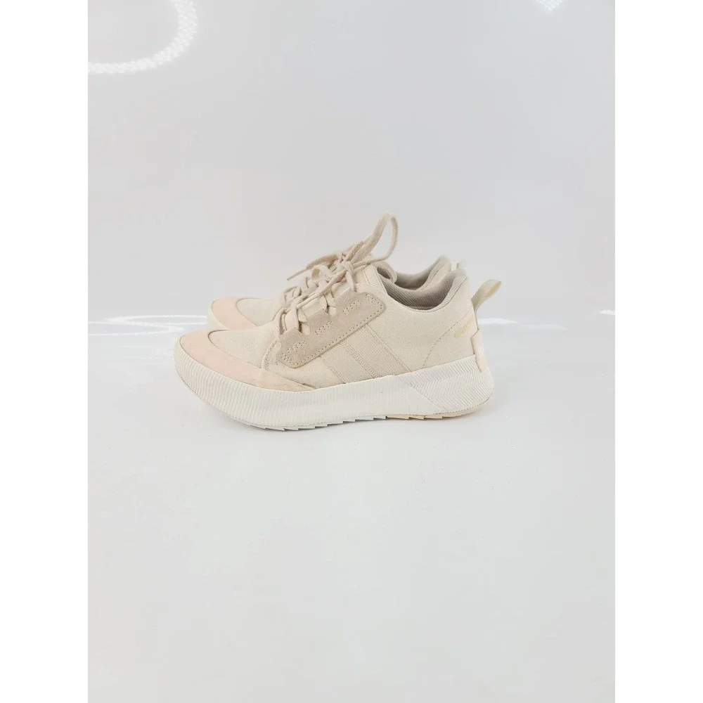 SOREL, Lace Up Casual, Lifestyle, Athletic Sneakers, Women, Size 7, Cream White.